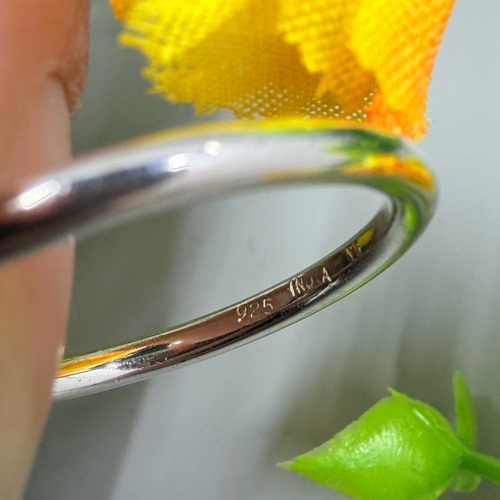 Genuine Citrine Stone 925 Sterling Silver Ring Size 10 - Picture 5 of 6